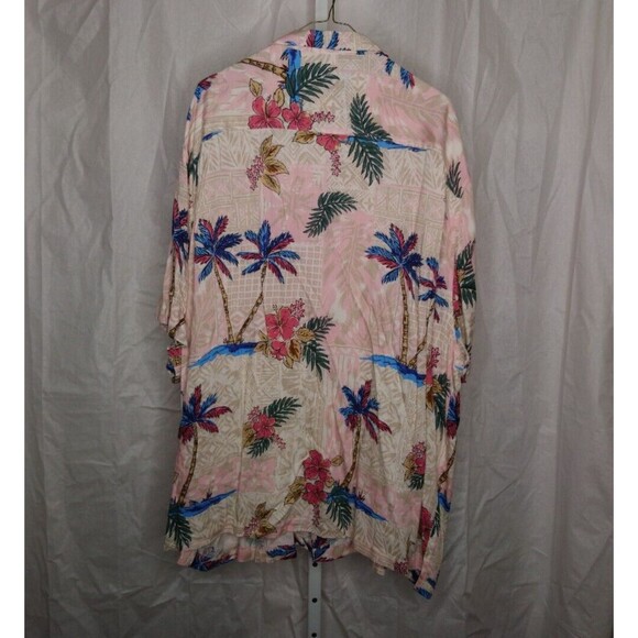 Caribbean Hawaiian Aloha Shirt Size 3XB Pink Palm Trees - Picture 5 of 5